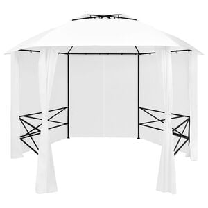 vidaXL Chapiteau de jardin avec rideaux 360x312x265 cm Blanc 180 g/m&sup2;