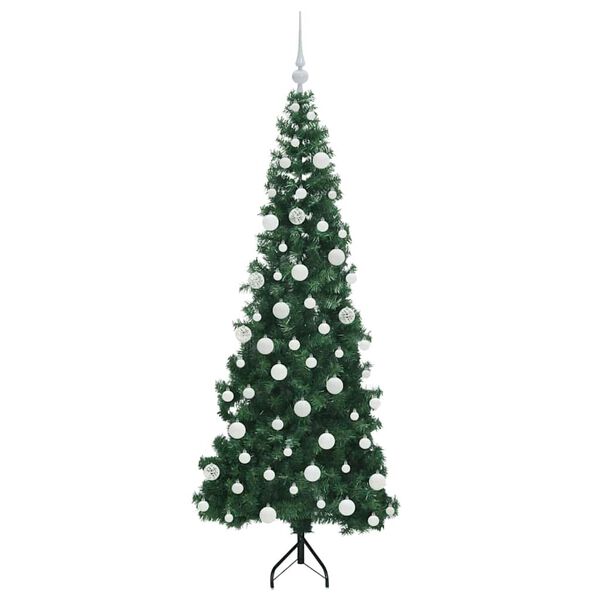 vidaXL Arbre de No&euml;l artificiel d'angle Vert 180 cm PVC et m&eacute;tal