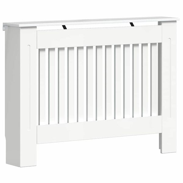vidaXL Cache-Radiateur Blanc brillant 112 x 19 x 81,5 cm