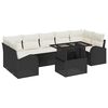 vidaXL Ensemble de canap&eacute; de jardin 8 pc Noir polyrotin