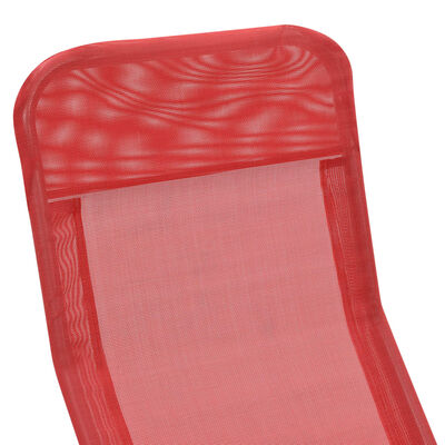 vidaXL Chaises longues pliables lot de 2 Textilène Rouge