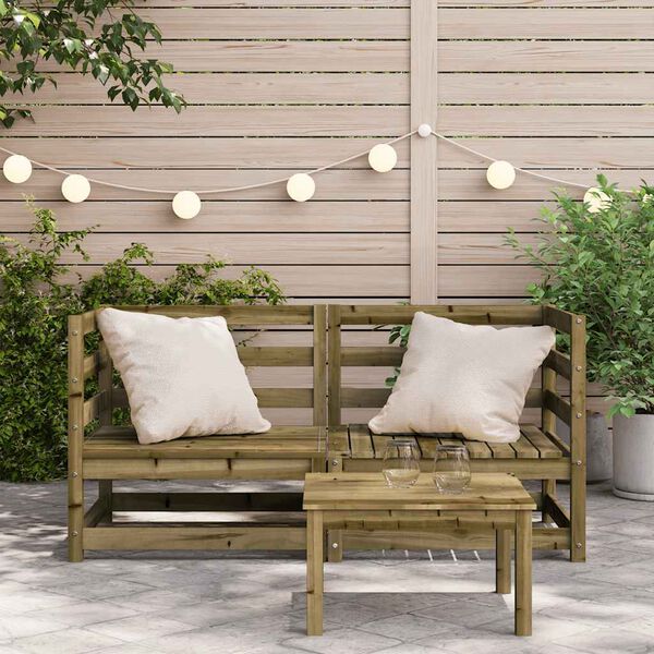 vidaXL Canapés d'angle de jardin 2 pcs 70x70x67cm bois de pin imprégné