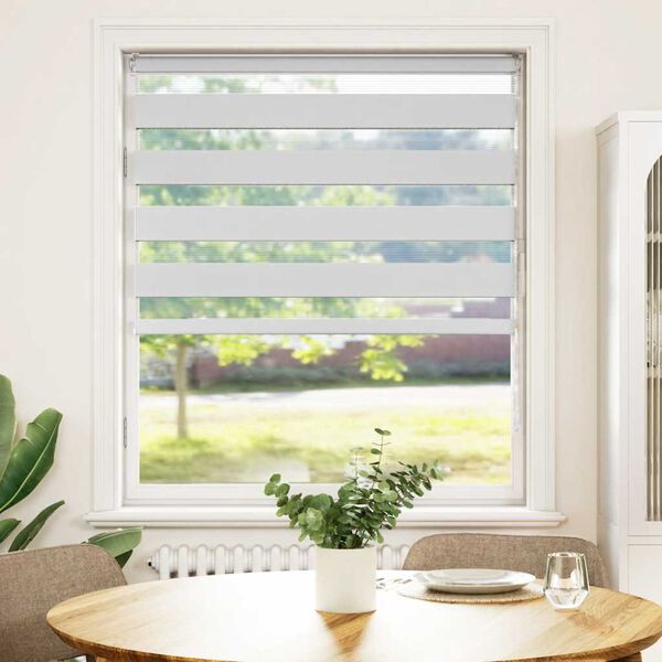 vidaXL Store z&egrave;bre blanc 115x100 cm largeur du tissu 110,9cm polyester