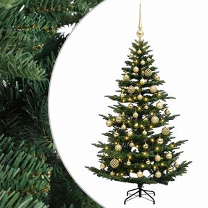 vidaXL Sapin de No&euml;l artificiel avec boules 120 cm 150 LED Blanc chaud
