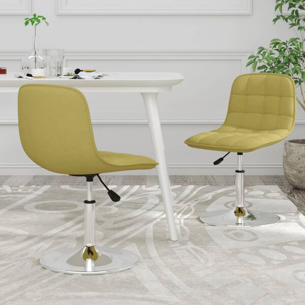 vidaXL Chaises pivotantes &agrave; manger lot de 2 vert tissu