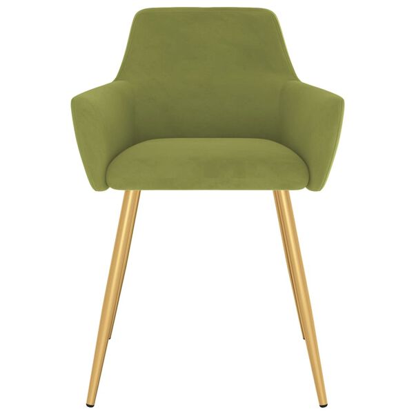vidaXL Chaises &agrave; manger lot de 2 vert clair velours
