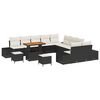 vidaXL Ensemble de canap&eacute; de jardin 13 pc Noir polyrotin