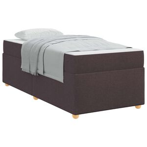 vidaXL Cadre de lit avec matelas Marron fonc&eacute; 90 x 190 cm tissu