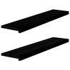 vidaXL Appuis de fen&ecirc;tre 2 pcs brun-noir bois de ch&ecirc;ne massif