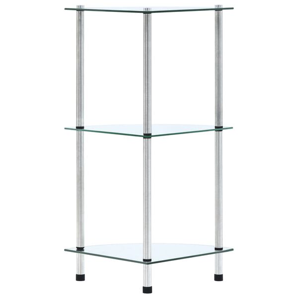 vidaXL Étagère 3 niveaux Transparent 30x30x67 cm Verre trempé