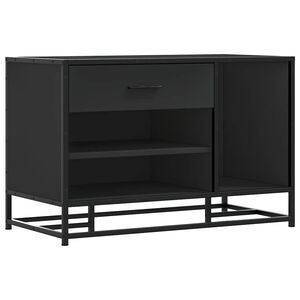 vidaXL Banc &agrave; chaussures noir 80x40x53,5 cm bois d'ing&eacute;nierie et m&eacute;tal