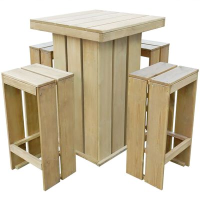 vidaXL Ensemble à manger d'extérieur 5 pcs Bois de pin imprégné