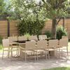 vidaXL Ensemble de salle &agrave; manger pour jardin 11 pcs Beige polyrotin