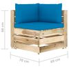 vidaXL Salon de jardin 8 pcs avec coussins Bois impr&eacute;gn&eacute; de vert