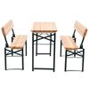 vidaXL Table de brasserie pliable avec 2 bancs 118 cm Bois de sapin