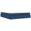 vidaXL Cadre de lit avec matelas avec matelas 2 pcs Bleu tissu