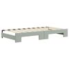 vidaXL Lit de jour avec gigogne et matelas gris clair 90x190cm velours