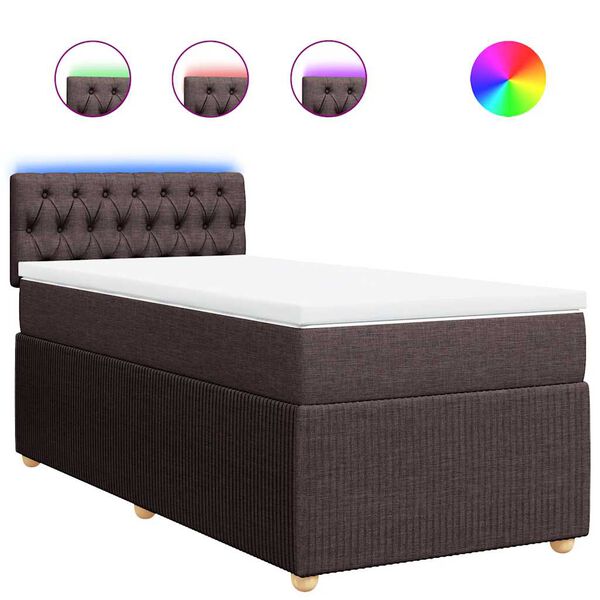 vidaXL Sommier &agrave; lattes de lit avec matelas Marron fonc&eacute; 90x190 cm