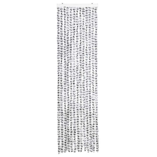 vidaXL Rideau anti-mouches gris clair et gris foncé 56x200 cm chenille