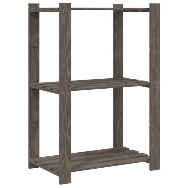 vidaXL Support de rangement à 3 niveaux gris 60x38x90 cm bois de pin