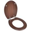 vidaXL Si&egrave;ge de toilette MDF Couvercle &agrave; fermeture en douceur Marron