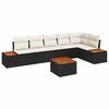 vidaXL Ensemble de canap&eacute; de jardin 7 pc Noir Poly rotin