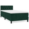 vidaXL Sommier &agrave; lattes de lit et matelas Vert fonc&eacute; 80x200 cm Velours