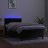 vidaXL Sommier &agrave; lattes de lit avec matelas et LED Noir 80x200 cm