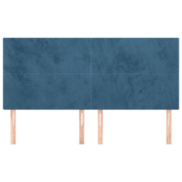 vidaXL T&ecirc;te de lit Bleu fonc&eacute; 180 x 5 x 118/128 cm Velours