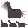 vidaXL Fauteuil inclinable électrique marron foncé tissu