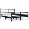 vidaXL Cadre de lit sans matelas noir bois massif