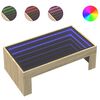 vidaXL Table basse avec LED infini ch&ecirc;ne sonoma 90x50x30 cm