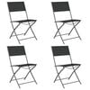 vidaXL Chaises pliantes, lot de 4, acier noir et textil&egrave;ne