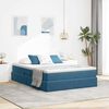 vidaXL Lit avec rangement et matelas Bleu fonc&eacute; 140 x 190 cm Velours