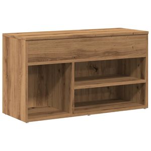 vidaXL Banc &agrave; chaussures ch&ecirc;ne artisanal 80x30x45 cm bois d'ing&eacute;nierie