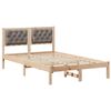 vidaXL Cadre de lit avec t&ecirc;te de lit Taupe 120 x 200 cm Pin massif