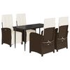 vidaXL Ensemble &agrave; manger de jardin 5 pcs et coussins marron poly rotin