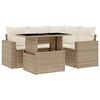 vidaXL Salon de jardin avec coussins 5 pcs beige r&eacute;sine tress&eacute;e
