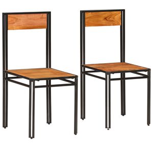 vidaXL Chaises &agrave; manger lot de 2 bois d'acacia solide