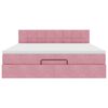 vidaXL Lit ottoman avec matelas et LED Rose 180x200 cm velours
