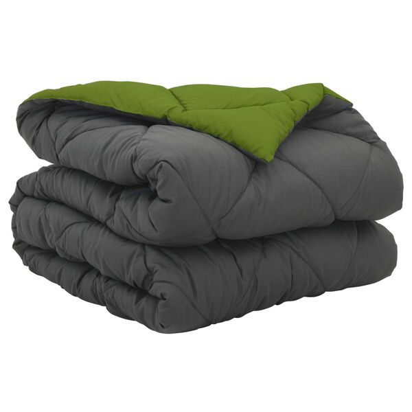 vidaXL Duvet complet toute l'ann&eacute;e Vert et Anthracite 220 x 140 cm