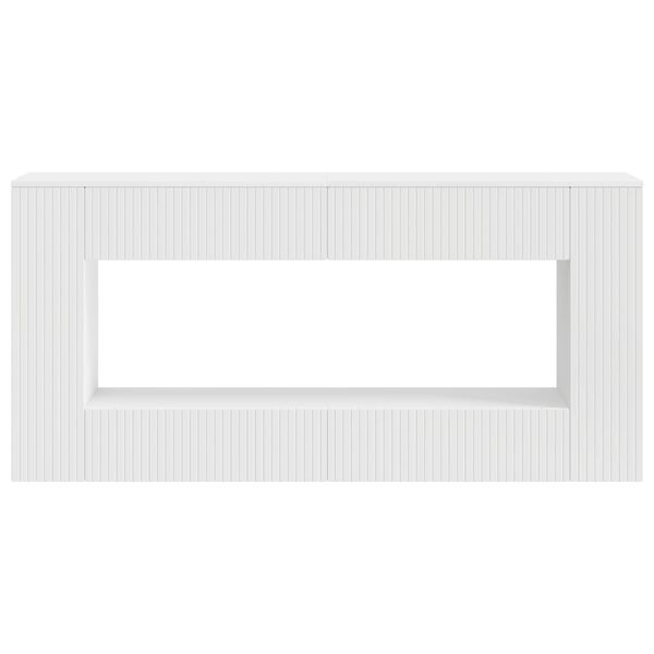 vidaXL Table console Ray&eacute; Blanc 155 x 29 x 74 cm Bois d&rsquo;ing&eacute;nierie