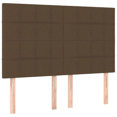 vidaXL Tête de lit à LED Marron foncé 144x5x118/128 cm Tissu