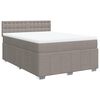 vidaXL Sommier &agrave; lattes de lit avec matelas Taupe 160x200 cm Tissu