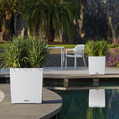 LECHUZA Jardinière CUBE Cottage 40 ALL-IN-ONE Blanc