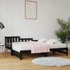 vidaXL Lit coulissant sans matelas noir bois de pin massif