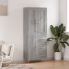 vidaXL Buffet haut Sonoma gris 69,5x34x180 cm Bois d'ing&eacute;nierie