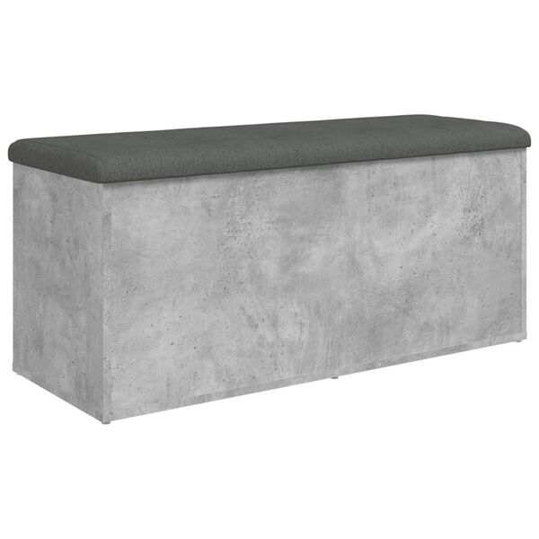 vidaXL Banc de rangement gris b&eacute;ton 102x42x45 cm bois d'ing&eacute;nierie