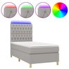 vidaXL Sommier &agrave; lattes de lit et matelas et LED Gris clair 80x200cm