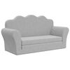 vidaXL Canap&eacute;-lit enfants 2 places gris clair peluche douce